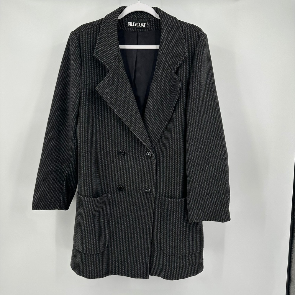 Billycoat‎ Mens Wool Cashmere Blend Double Breasted Coat Size M Tailored Classic